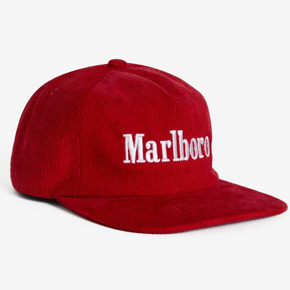 Vintage Deadstock Red Marlboro Corduroy Snapback Hat - Picture 2 of 5